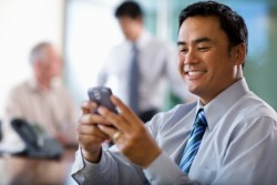 Businessman Using Cell Phone