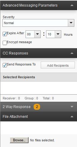 Collapsible side menu for Send Panel screen that offers enhanced sending features